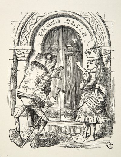 Queen Alice and the Frog, Illustration from Through the Looking Glass by Lewis Carroll by John Tenniel